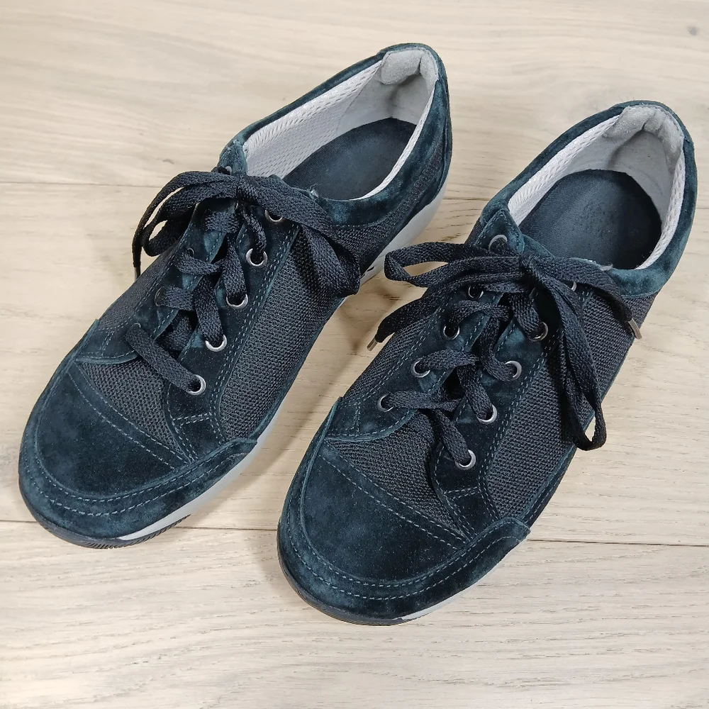 Dansko Black Leather‎ Mesh Lace Up Comfort Walking Shoes Sneakers 1618